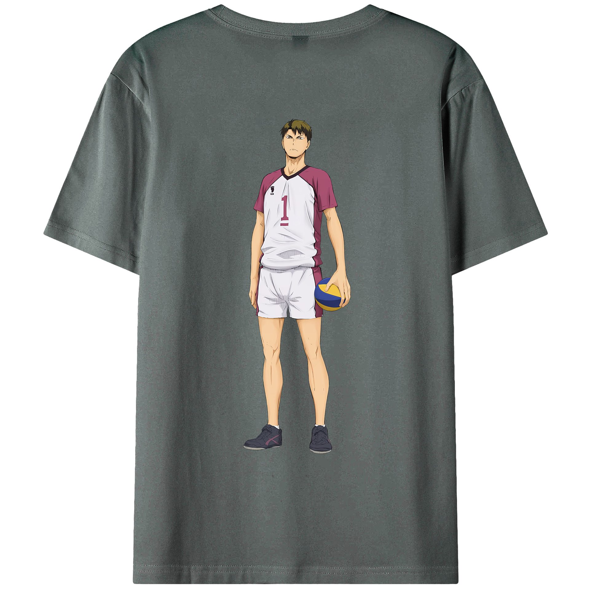 （画像用） ハイキュー!! Haikyu!! 綿100％ メンズ半袖Tシャツ（バックプリント） 通気性